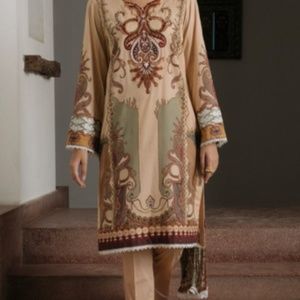Qalamkar 3 Piece Pakistani Suit